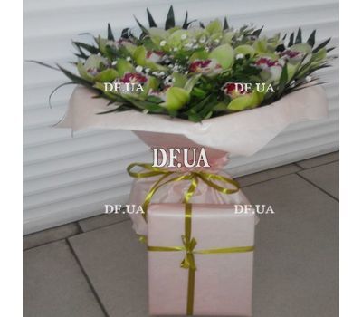 Bouquet of green orchids cimbidium - view 8