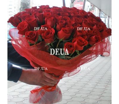 Bouquet of red roses with a birthday - view 1