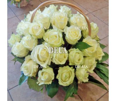 Basket of white roses - view 3