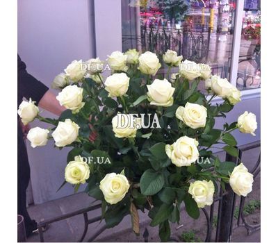 Basket of white roses - view 5