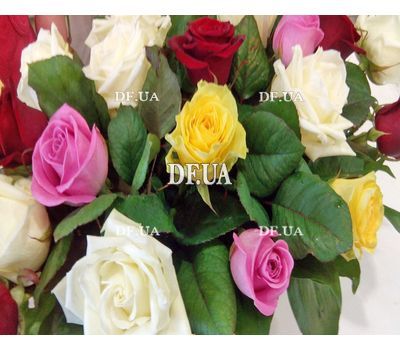 Basket of roses of different colors - view 2