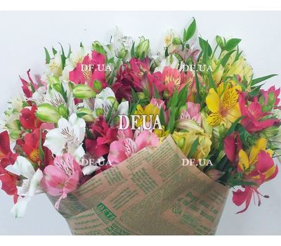 Beautiful bouquet of alstroemerias - view 2