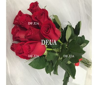 Red roses on a long leg - view 2