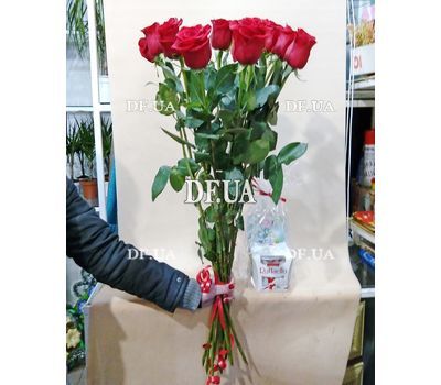 Red roses on a long leg - view 5