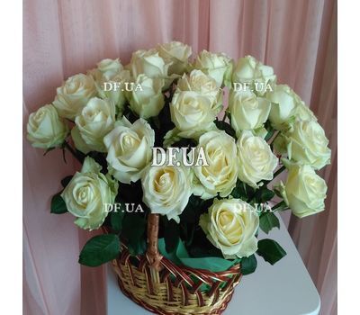 White roses in the basket - view 2