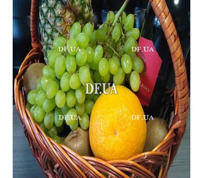 Fruit and wine in the basket - view 3