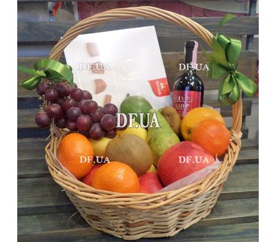 Fruit and wine in the basket - view 4