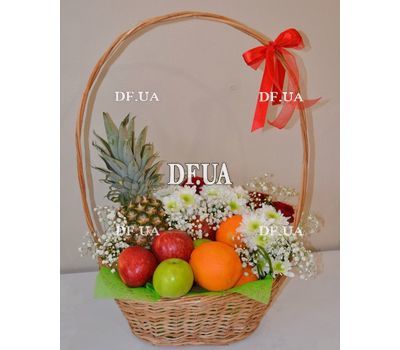 Корзина с цветами и фруктами - вид 1