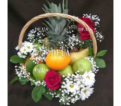 Корзина с цветами и фруктами - вид 5