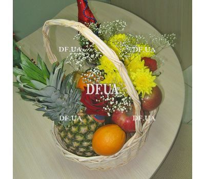 Корзина с цветами и фруктами - вид 8