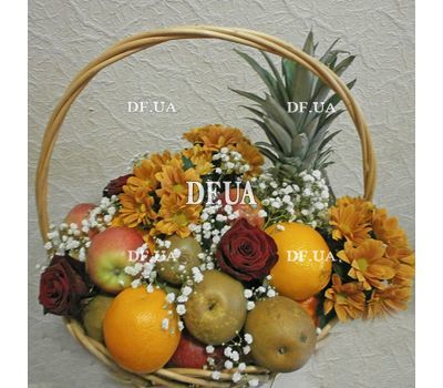 Корзина с цветами и фруктами - вид 9