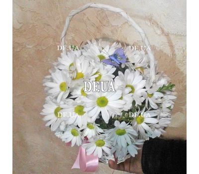 Basket with chrysanthemums - view 2