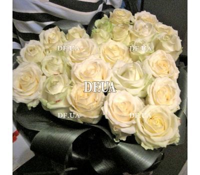 Heart from white roses - view 3