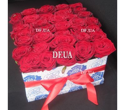 35 red roses in a box - view 1
