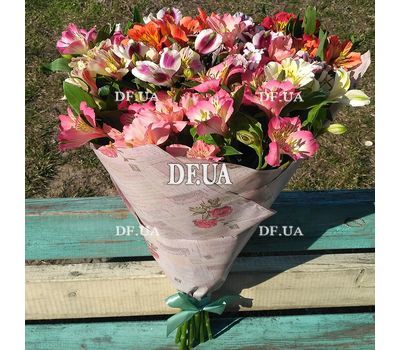 Bouquet of alstromeries - view 1