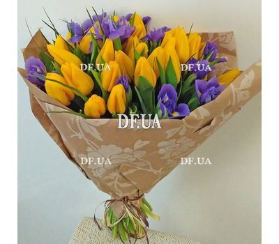 Bouquet of irises and tulips - view 5