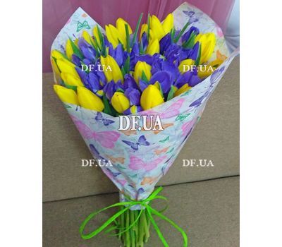 Bouquet of irises and tulips - view 8