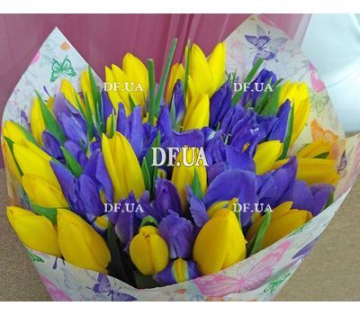 Bouquet of irises and tulips - view 9