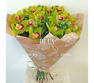 Bouquet of green orchids cimbidium - view 11