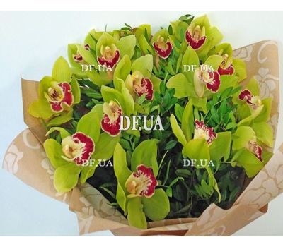 Bouquet of green orchids cimbidium - view 12