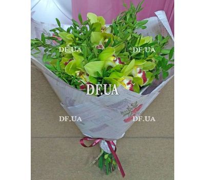 Bouquet of green orchids cimbidium - view 14