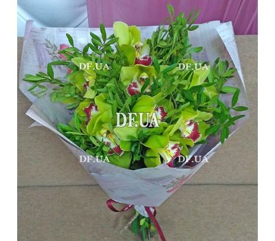Bouquet of green orchids cimbidium - view 15