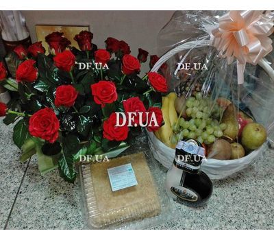 Корзина 25 красных роз - вид 2