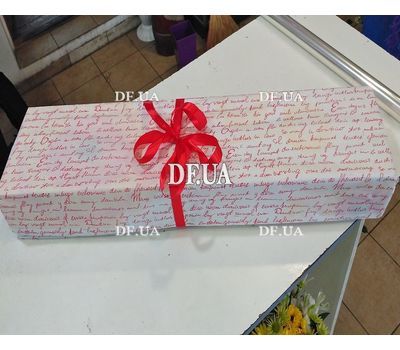Red roses in a long box - view 2