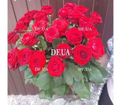 Bouquet of 25 red roses with ribbon - view 2