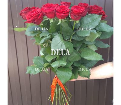Bouquet of 25 red roses with ribbon - view 3