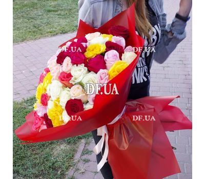 101 multi-colored rose bouquet - view 4