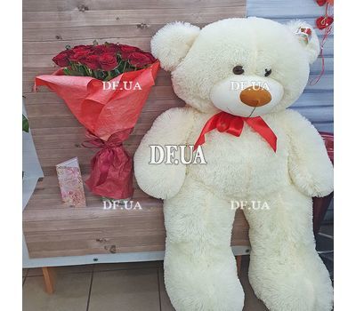 White Teddy Bear 1 m 2