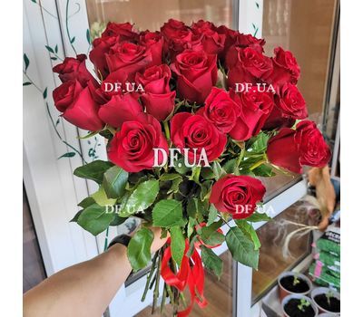 Beautiful bouquet of scarlet roses 8