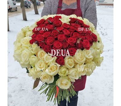 Букет сердце 101 роза - вид 1