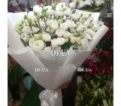 Delicate bouquet of white eustoma - 5