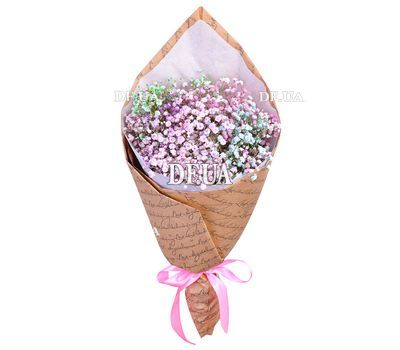 Bouquet of colored gypsophila