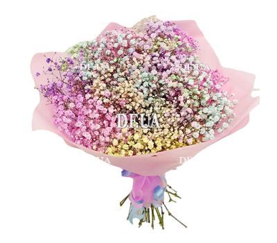 Bouquet of painted gypsophila