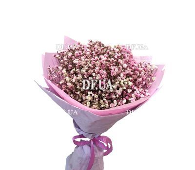 A small bouquet of colorful gypsophila