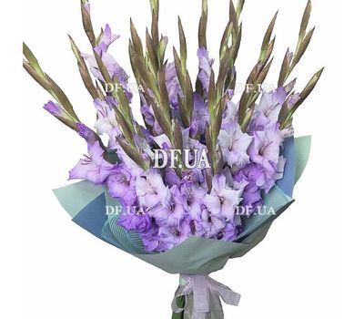 Beautiful purple gladioli in a bouquet