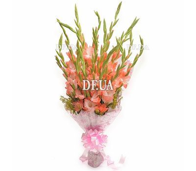 Beautiful bouquet of 25 coral gladioli