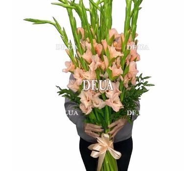 Beautiful bouquet of coral gladiolus
