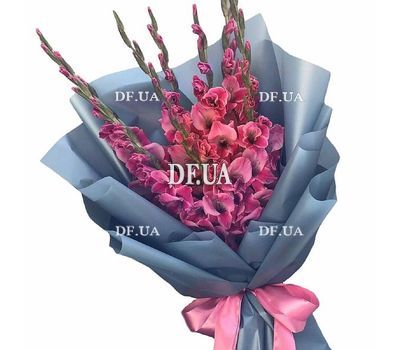 Festive bouquet of pink gladiolus