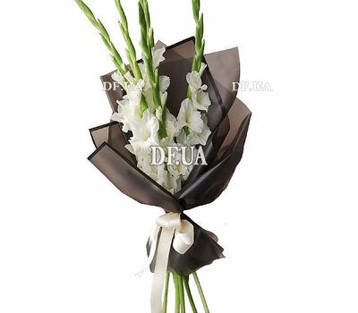 Five white gladiolus