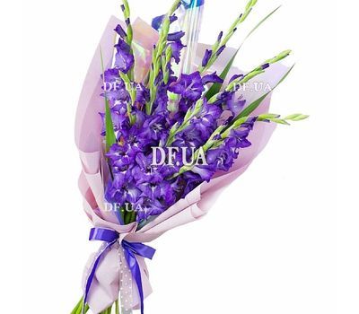 Blue gladiolus in a bouquet