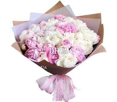 25 white and pink peonies