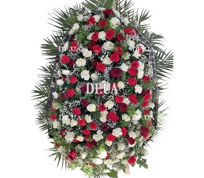 Funeral wreath of fresh flowers