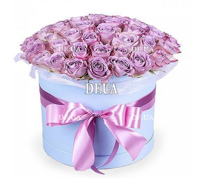 51 lilac roses in a box