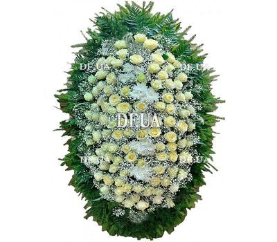 Funeral wreath of fresh flowers