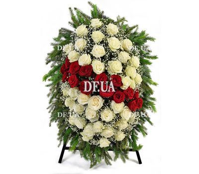 Funeral wreath on a tripod