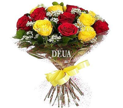 17 red and yellow roses